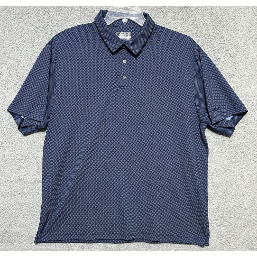 Ben Hogan Performance Polo Shirt Men's XLarge Blue Geometric Short Sleeve Golf